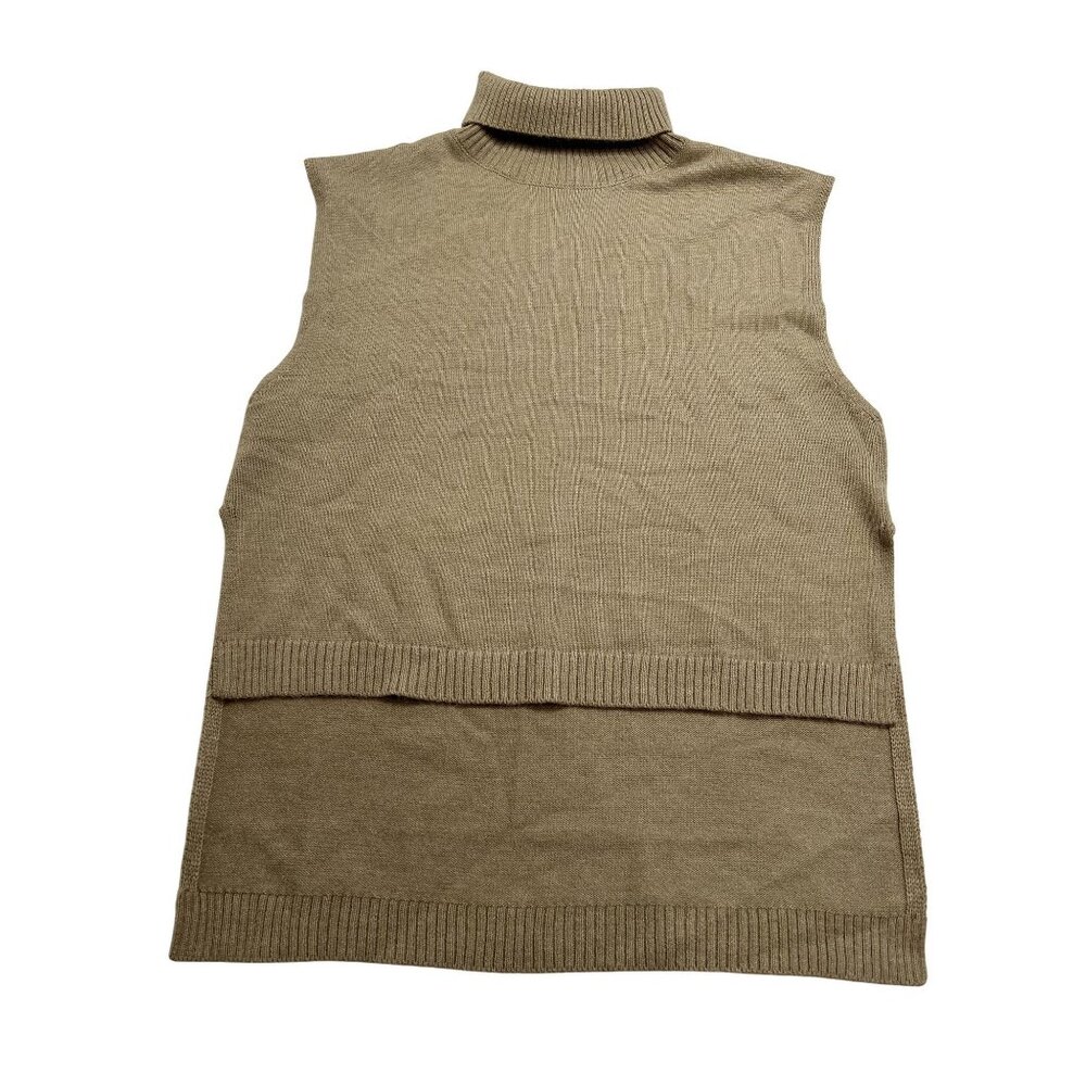 Noli Turtleneck Sweater Vest in Tan